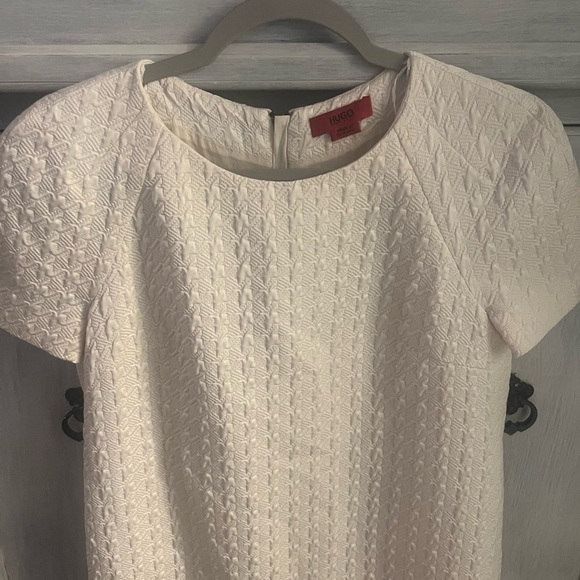 HUGO Hugo Boss Cream Jacquard Quilted Dress - Picture 3 of 7